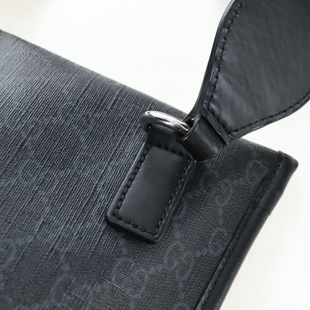 GUCCI GG Supreme Sherry Line Shoulder Bag PVC Black 599521 Auth ep15871A