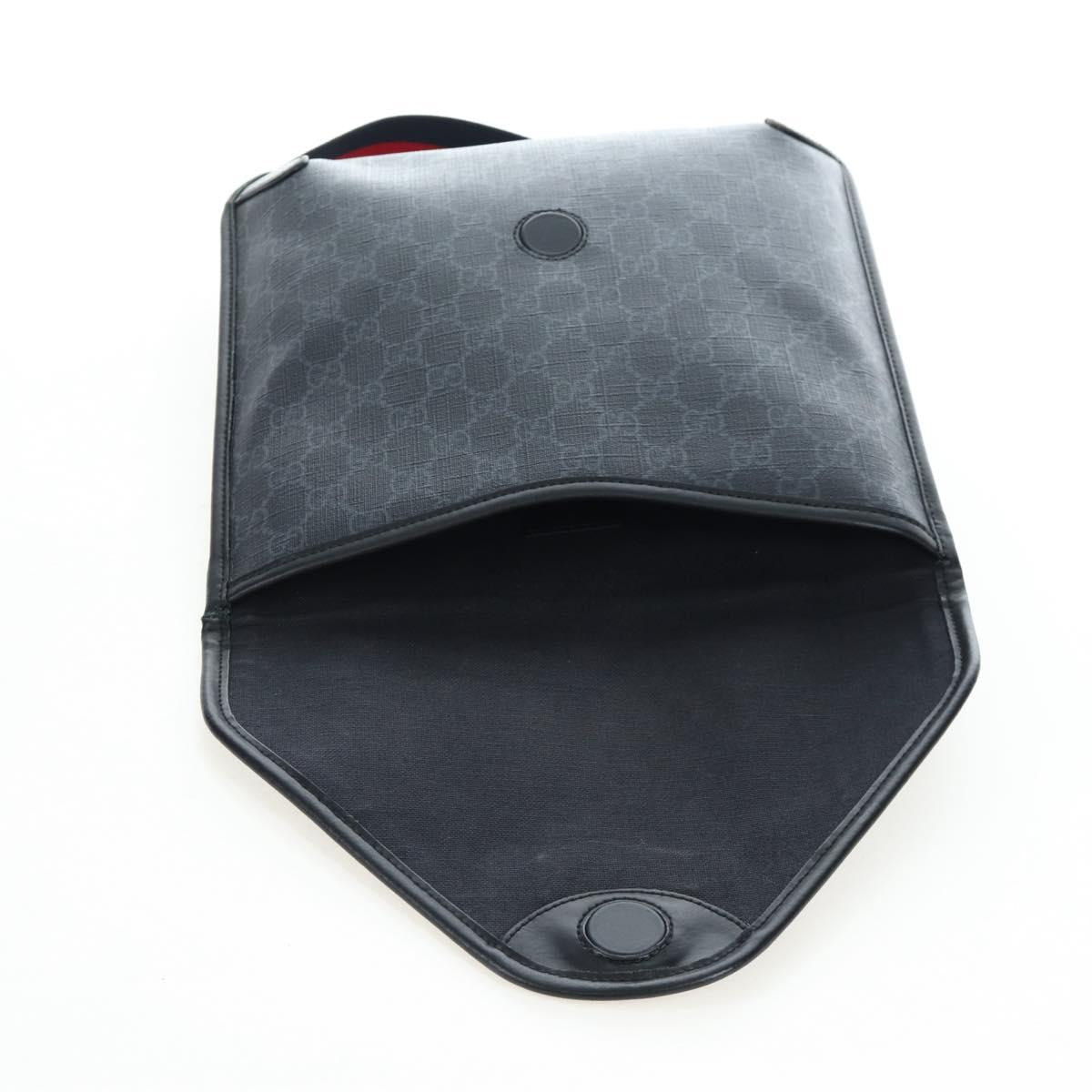 GUCCI GG Supreme Sherry Line Shoulder Bag PVC Black 599521 Auth ep15871A