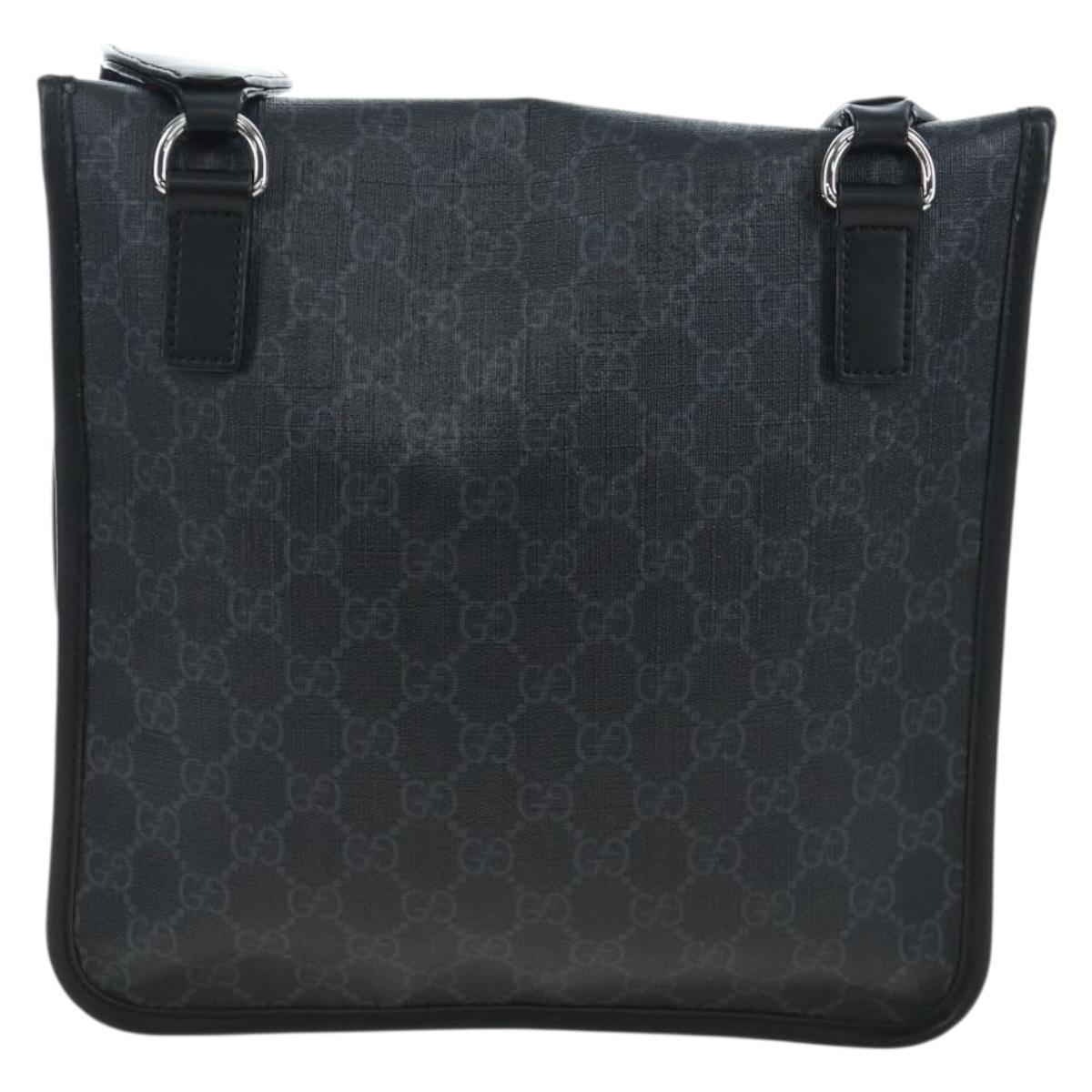 GUCCI GG Supreme Sherry Line Shoulder Bag PVC Black 599521 Auth ep15871A