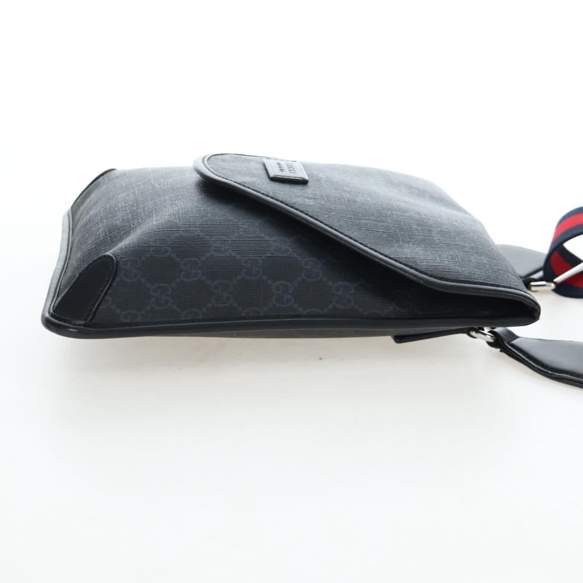 GUCCI GG Supreme Sherry Line Shoulder Bag PVC Black 599521 Auth ep15871A