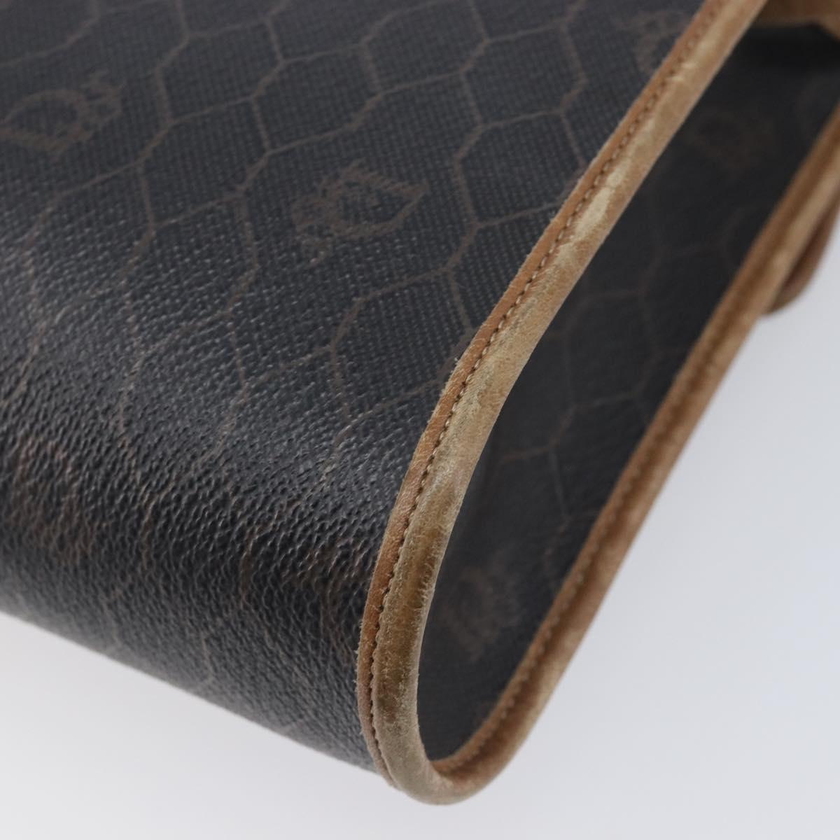 Christian Dior Honeycomb Canvas Shoulder Bag PVC Black Gold Auth ep15874