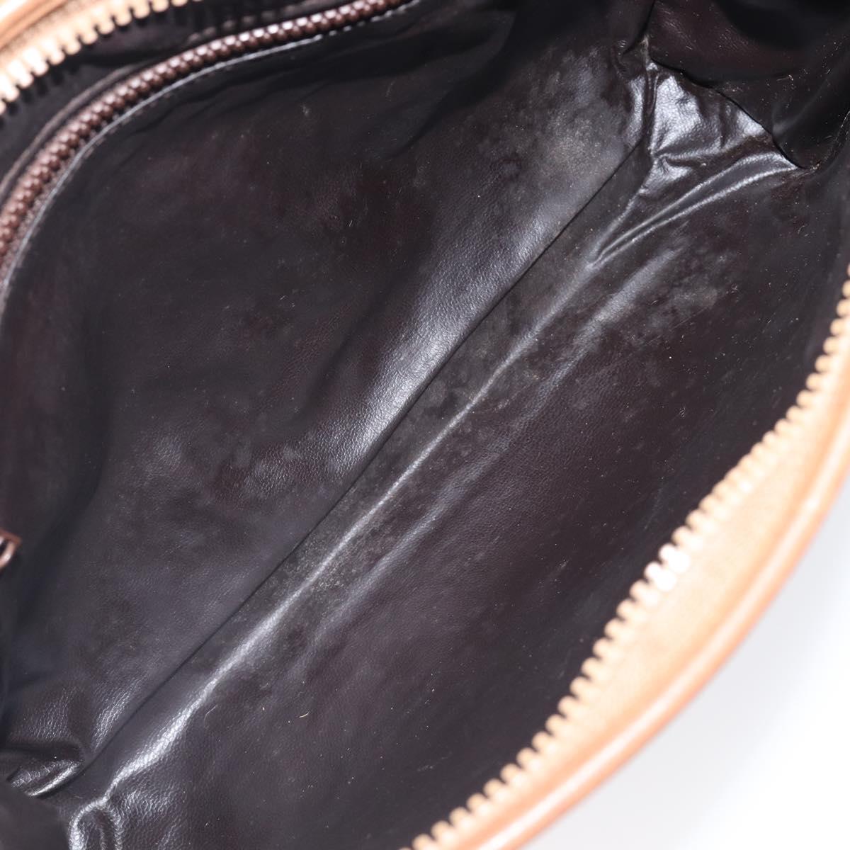 CELINE Macadam Clutch Bag PVC Beige Gold Auth ep15875