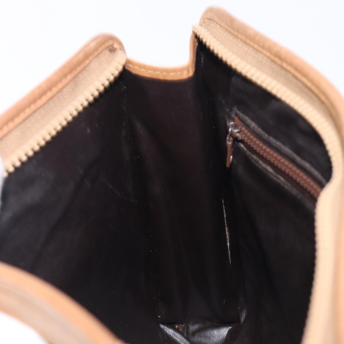 CELINE Macadam Clutch Bag PVC Beige Gold Auth ep15875