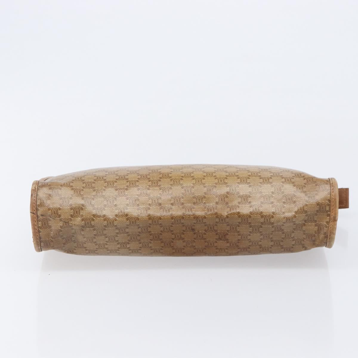CELINE Macadam Clutch Bag PVC Beige Gold Auth ep15875