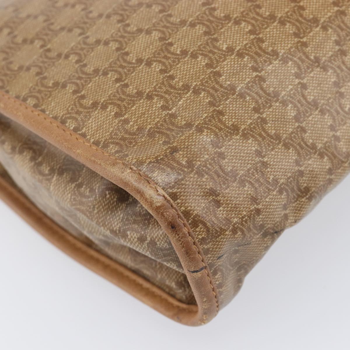 CELINE Macadam Clutch Bag PVC Beige Gold Auth ep15875