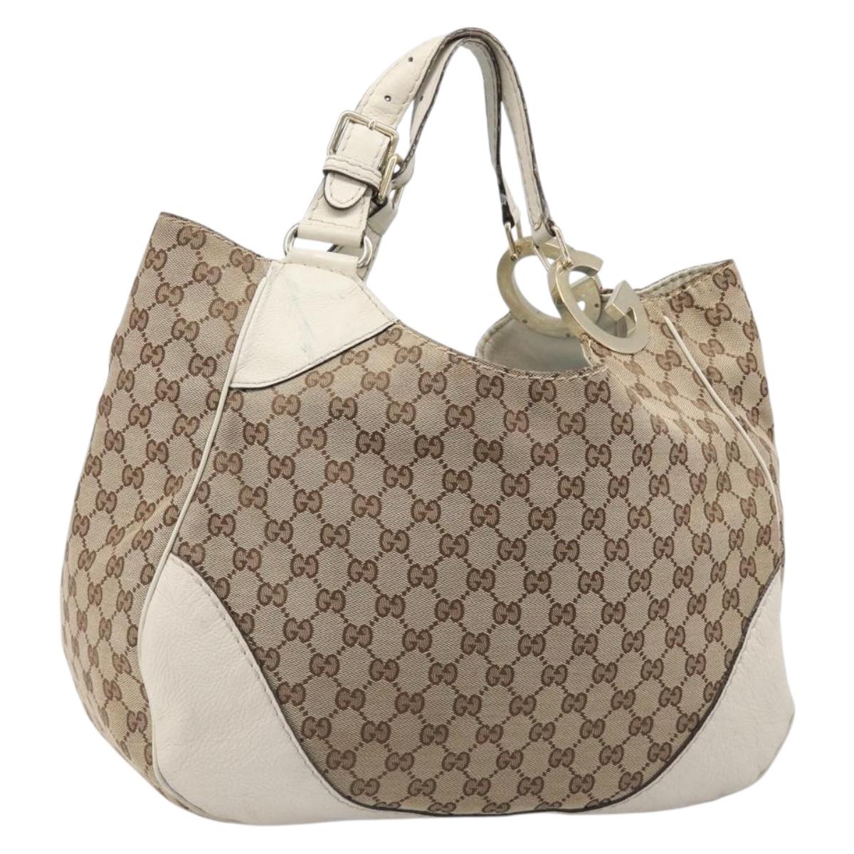 GUCCI GG Canvas Shoulder Bag Beige Gold 203504 Auth ep15878