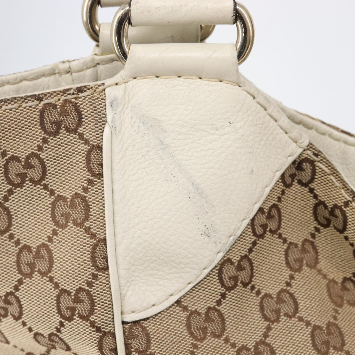 GUCCI GG Canvas Shoulder Bag Beige Gold 203504 Auth ep15878
