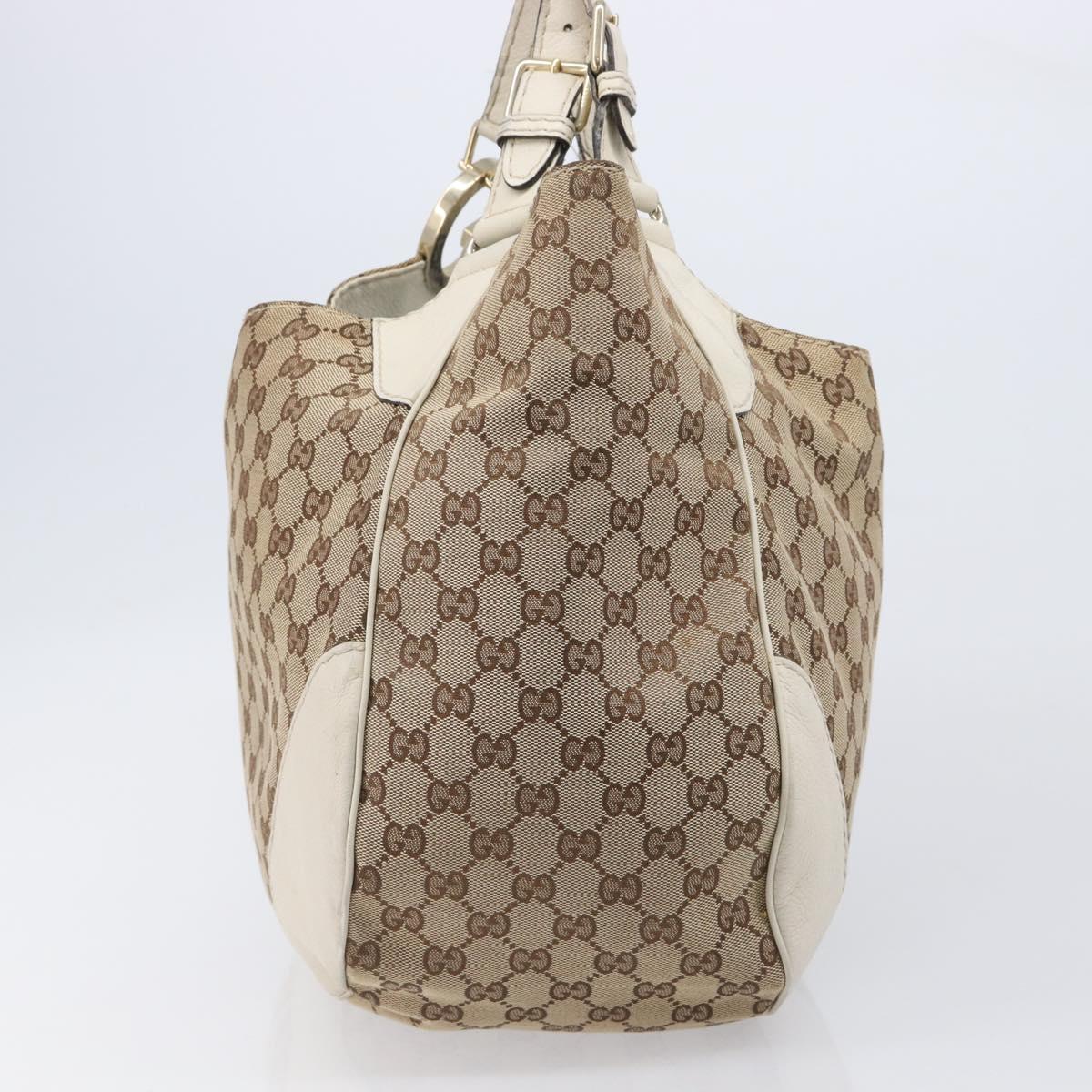 GUCCI GG Canvas Shoulder Bag Beige Gold 203504 Auth ep15878