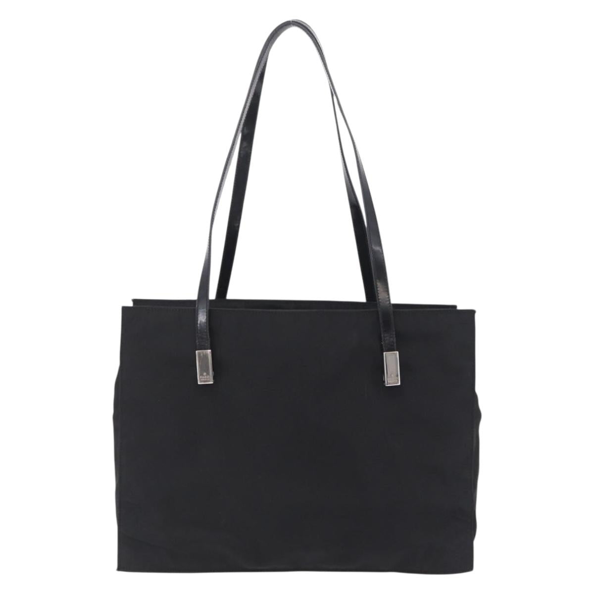 GUCCI Shoulder Bag Canvas Black Silver 001 3264 Auth ep15886