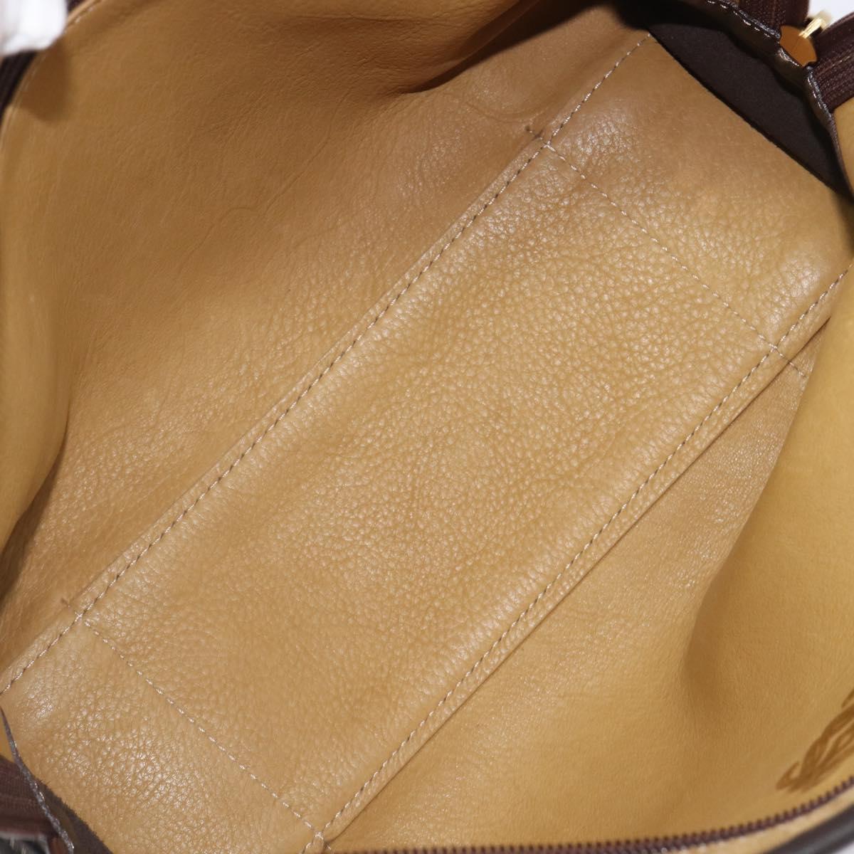 LOEWE Americana 28 Hand Bag Suede Beige Gold Auth ep15888