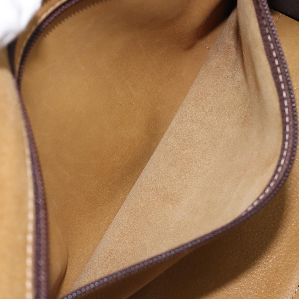 LOEWE Americana 28 Hand Bag Suede Beige Gold Auth ep15888