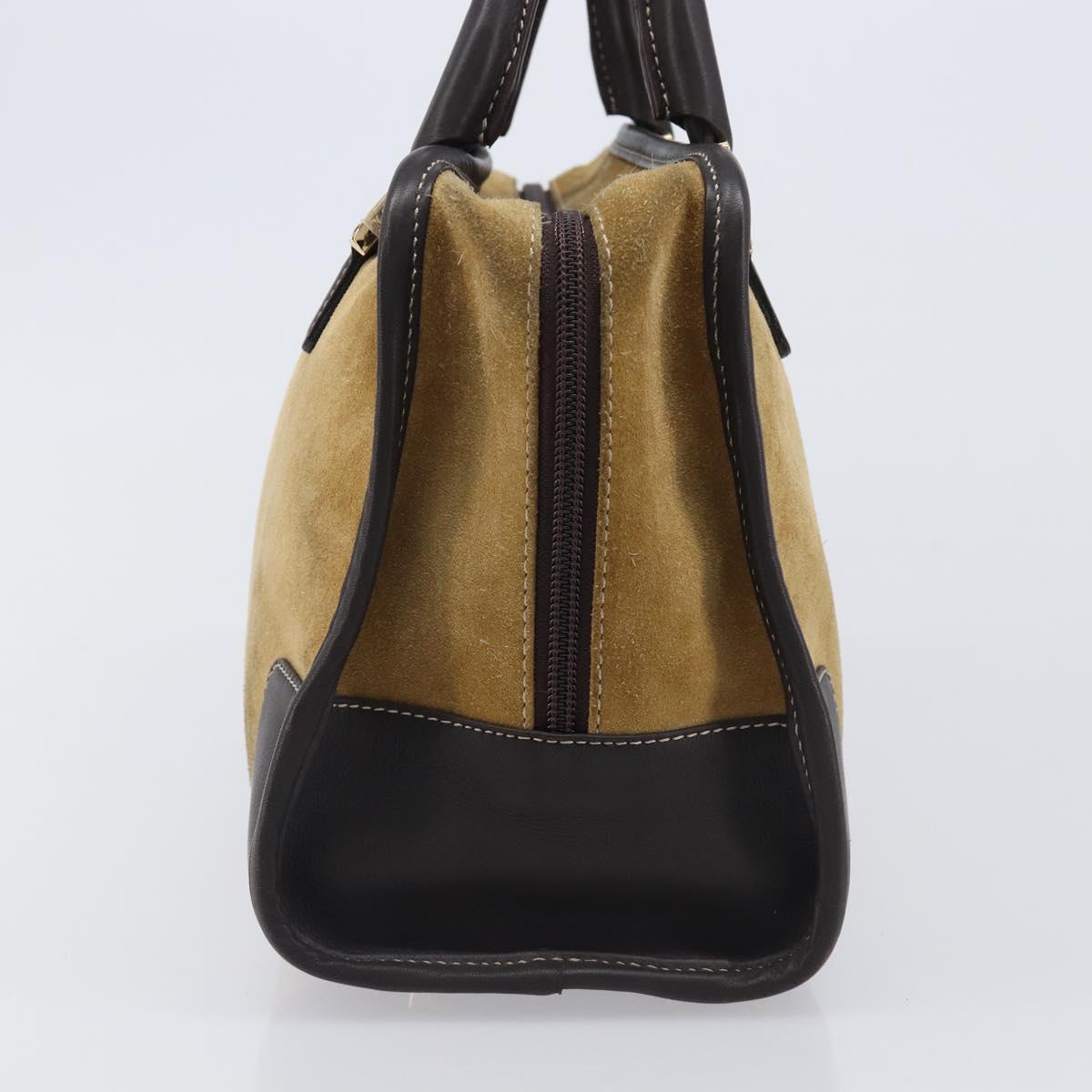 LOEWE Americana 28 Hand Bag Suede Beige Gold Auth ep15888