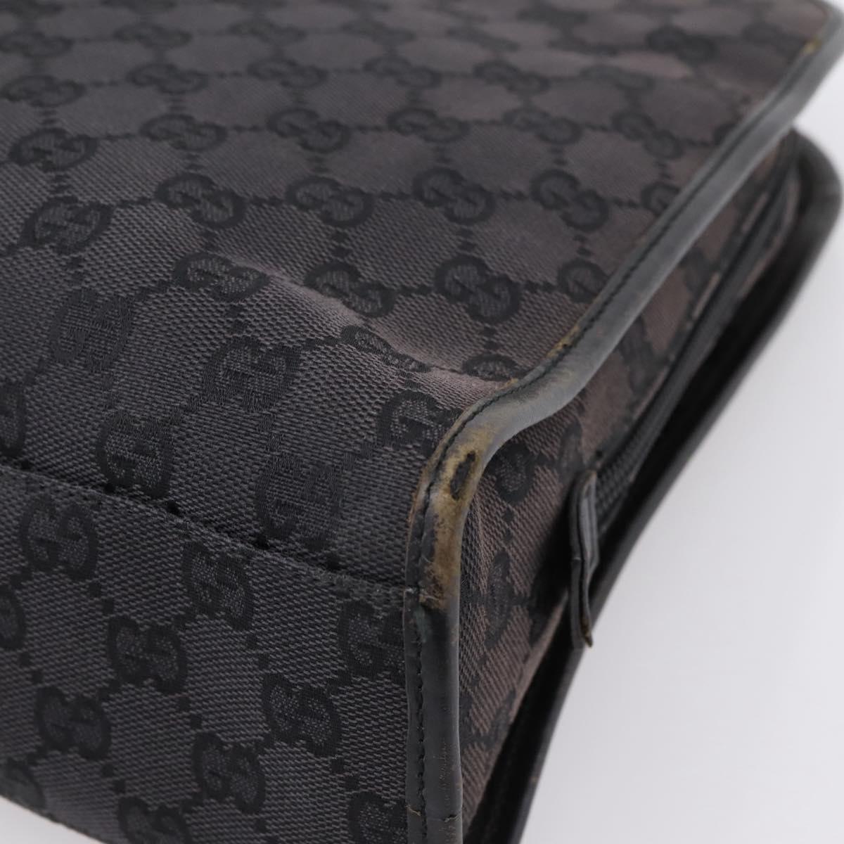GUCCI GG Canvas Hand Bag Black Silver 002  1072 Auth ep15889