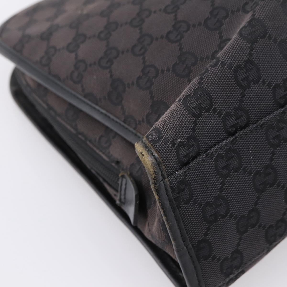 GUCCI GG Canvas Hand Bag Black Silver 002  1072 Auth ep15889