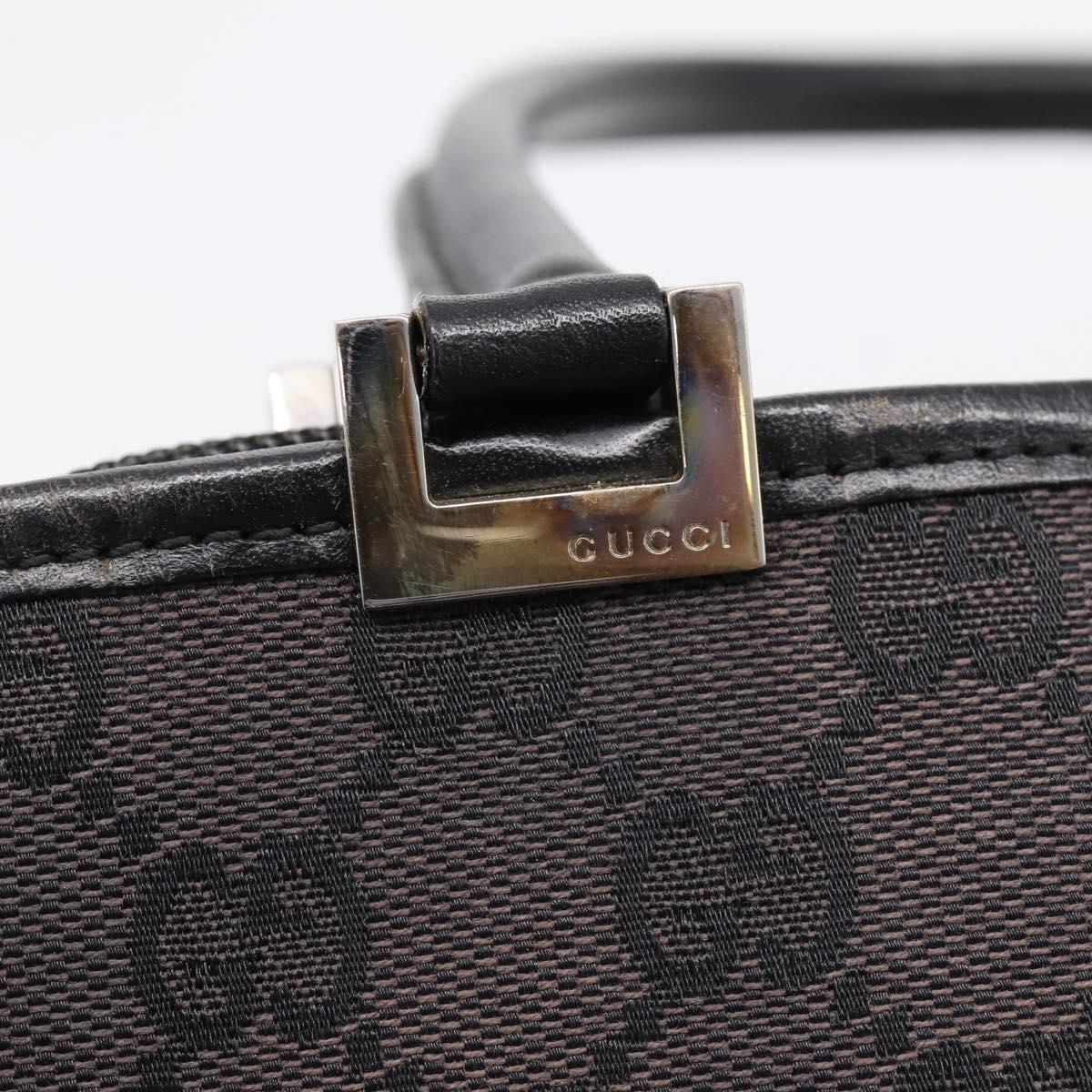 GUCCI GG Canvas Hand Bag Black Silver 002  1072 Auth ep15889