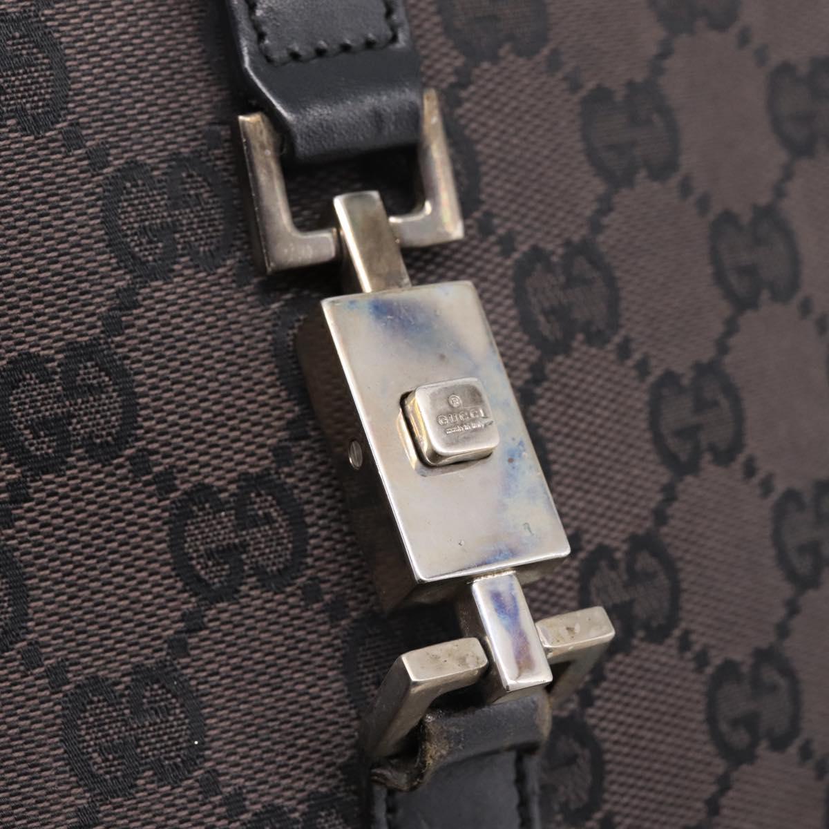 GUCCI GG Canvas Hand Bag Black Silver 002  1072 Auth ep15889
