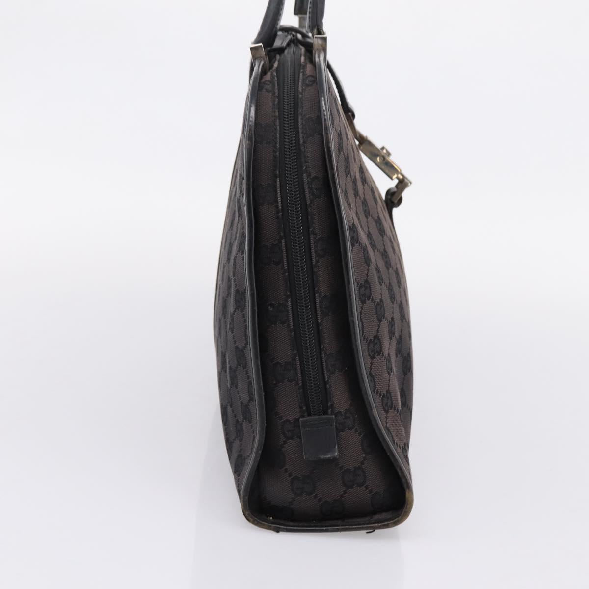 GUCCI GG Canvas Hand Bag Black Silver 002  1072 Auth ep15889