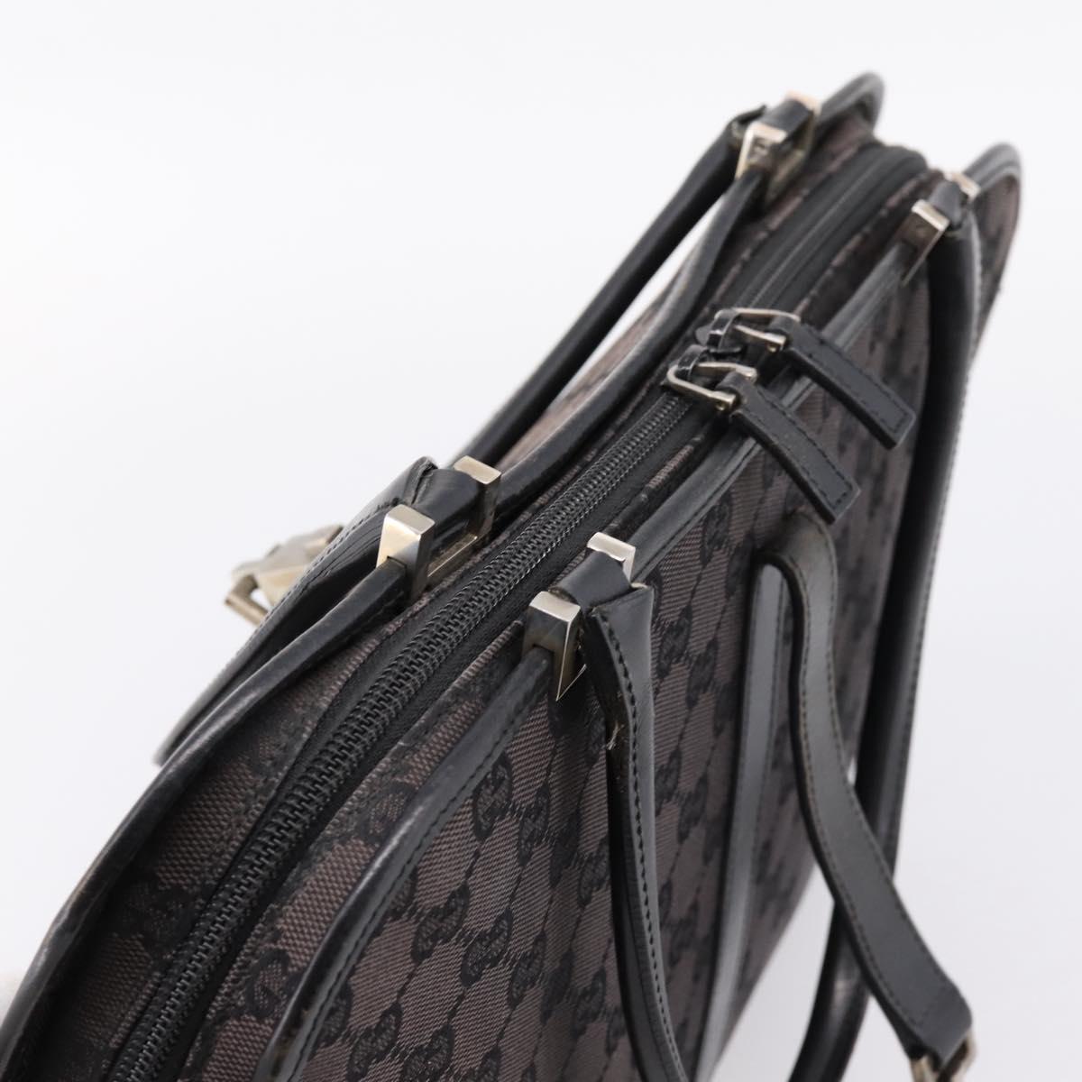 GUCCI GG Canvas Hand Bag Black Silver 002  1072 Auth ep15889