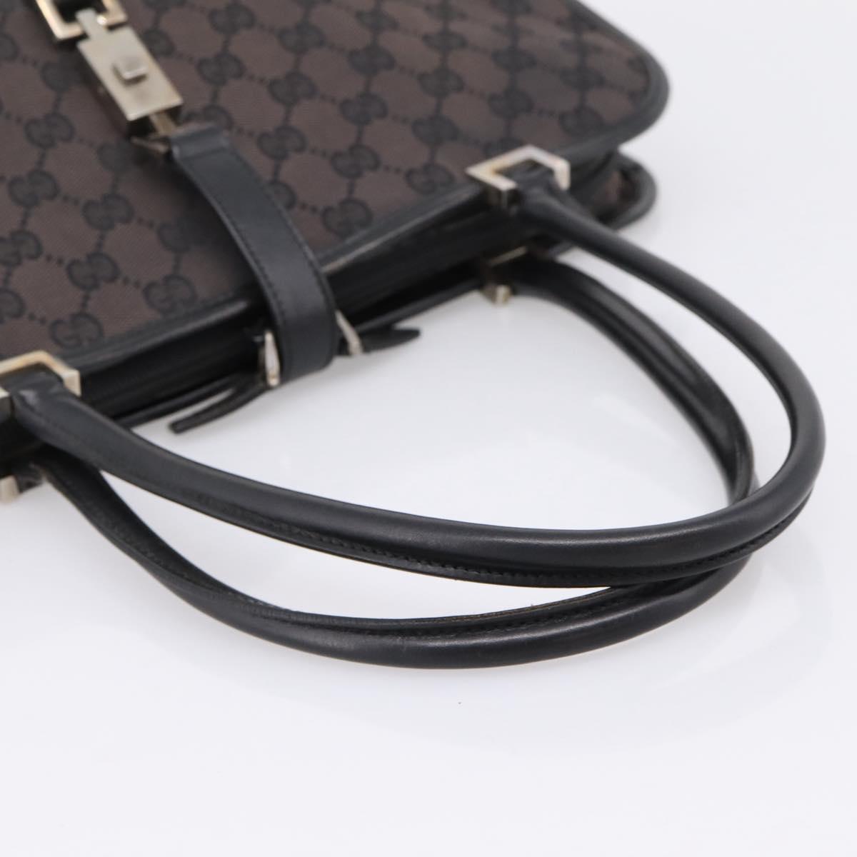 GUCCI GG Canvas Hand Bag Black Silver 002  1072 Auth ep15889
