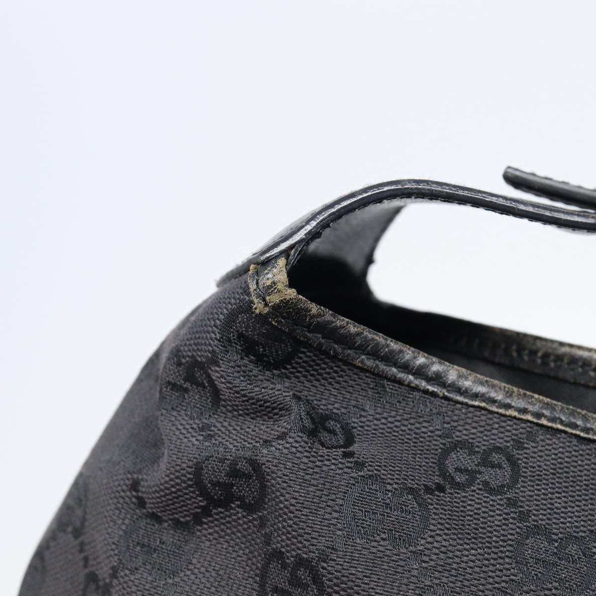 GUCCI GG Canvas Jackie Shoulder Bag Black Silver 001 3306 Auth ep15894
