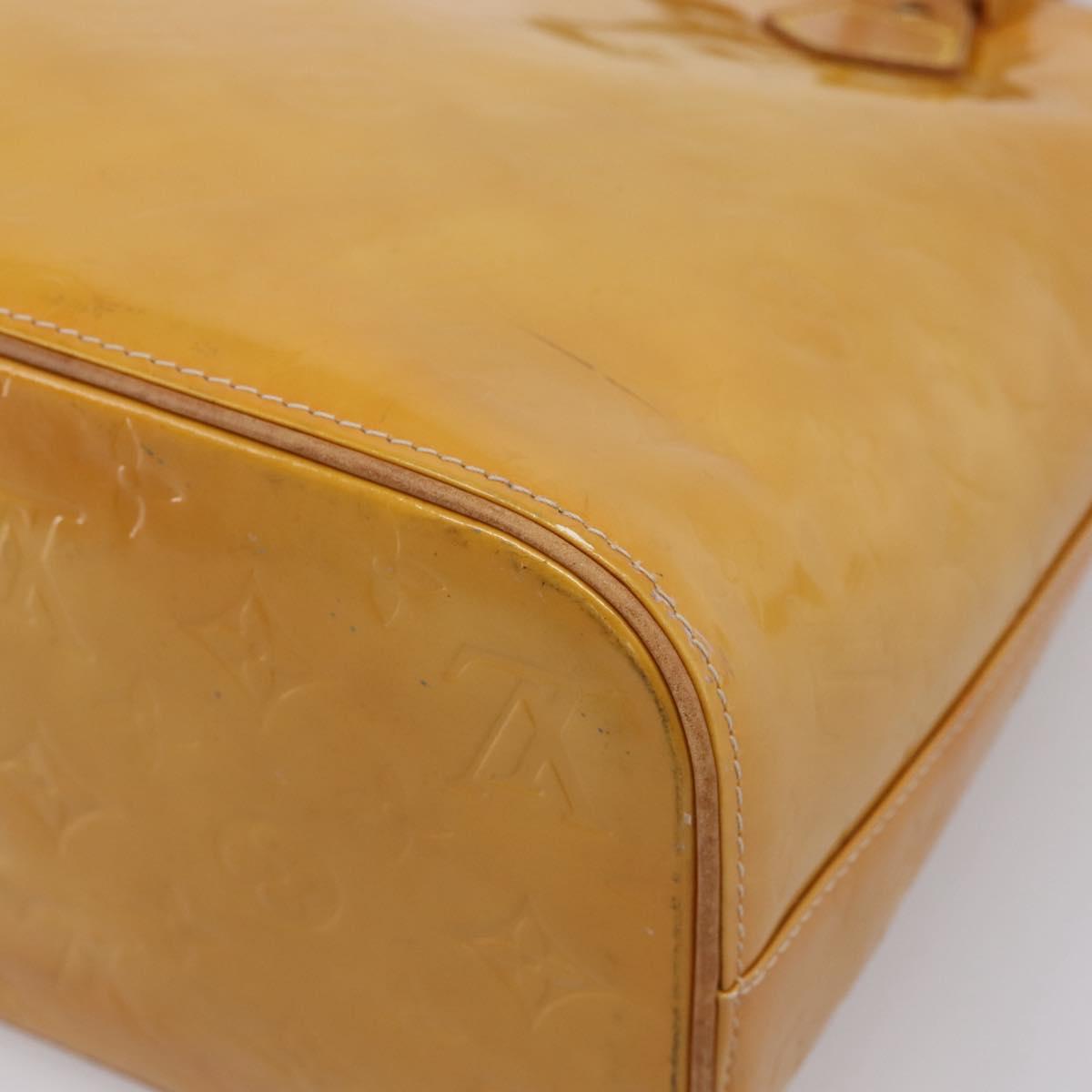 LOUIS VUITTON Monogram Vernis Houston Hand Bag Beige M91004 LV Auth ep15897