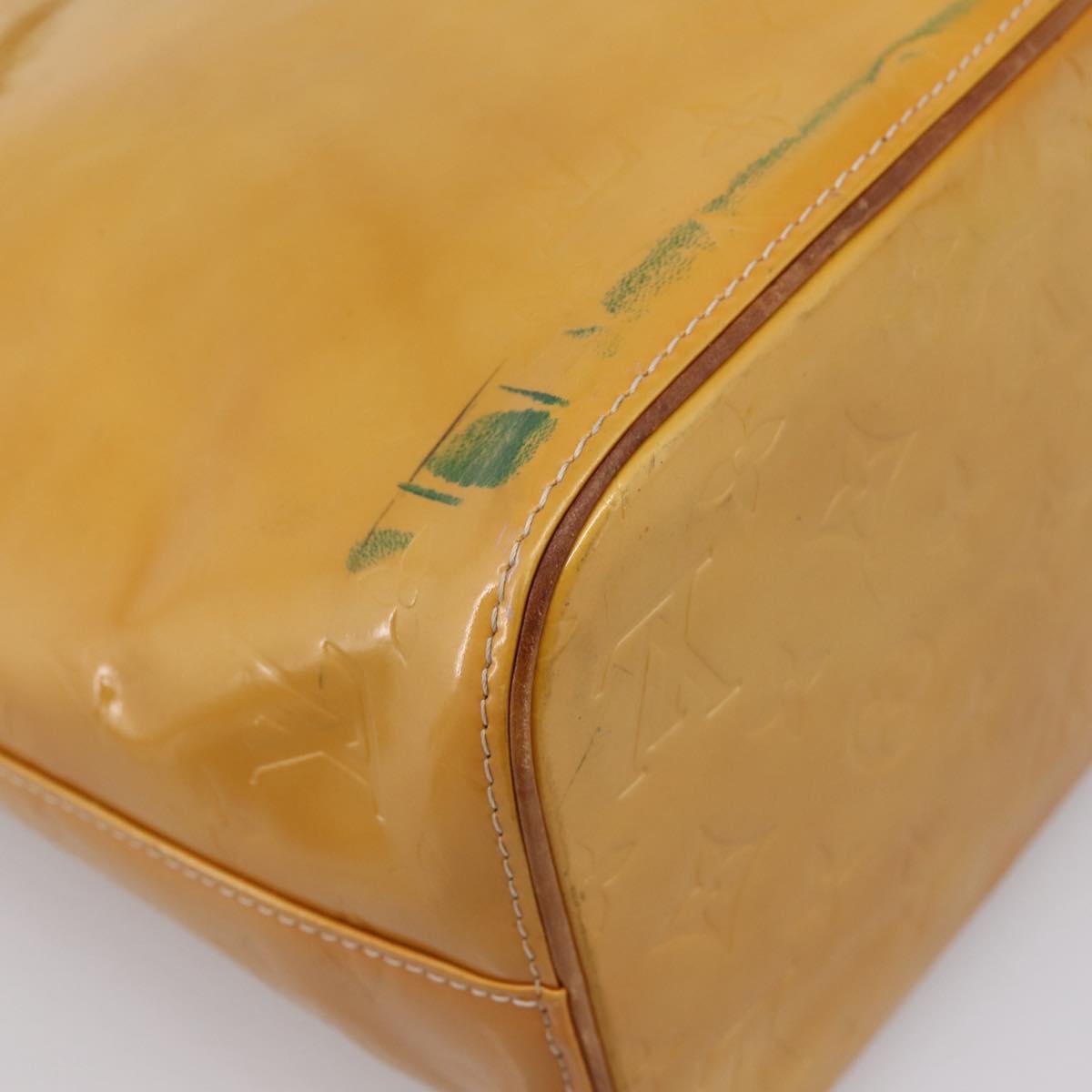 LOUIS VUITTON Monogram Vernis Houston Hand Bag Beige M91004 LV Auth ep15897