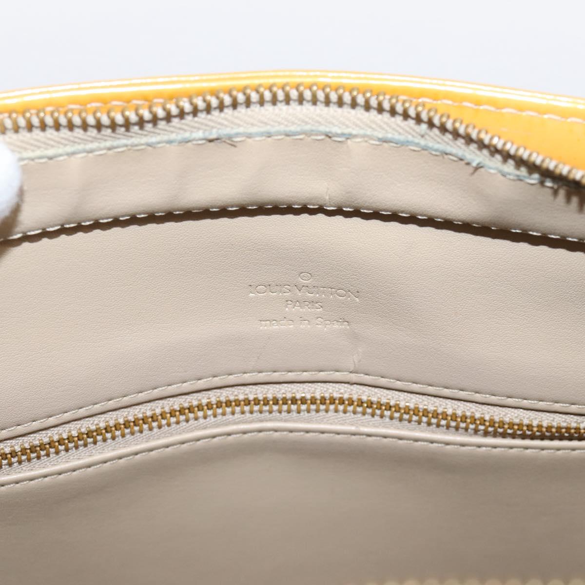 LOUIS VUITTON Monogram Vernis Houston Hand Bag Beige M91004 LV Auth ep15897