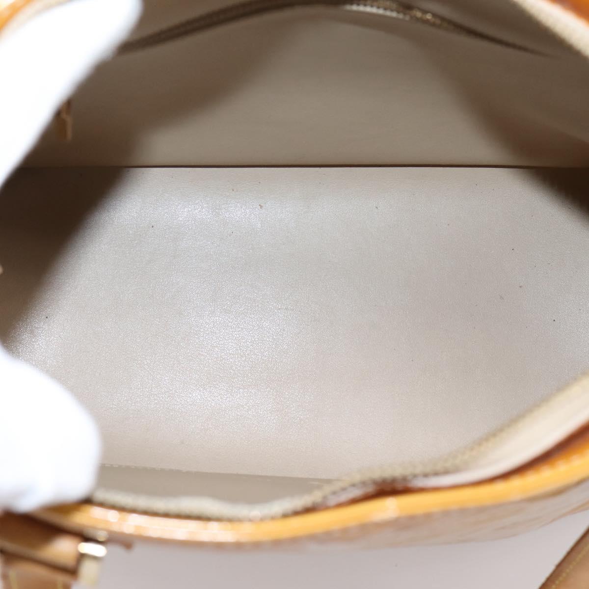 LOUIS VUITTON Monogram Vernis Houston Hand Bag Beige M91004 LV Auth ep15897