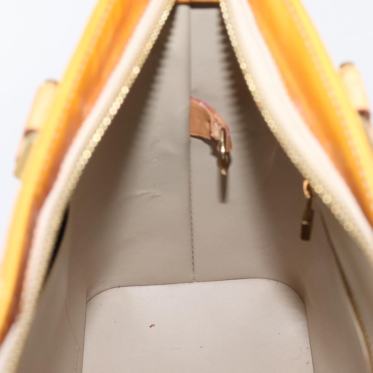 LOUIS VUITTON Monogram Vernis Houston Hand Bag Beige M91004 LV Auth ep15897