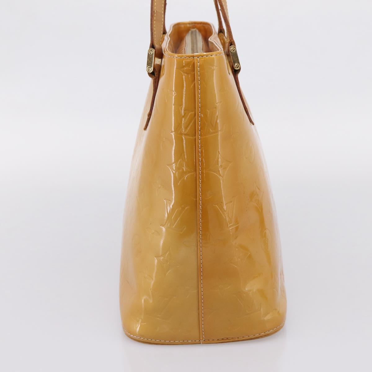 LOUIS VUITTON Monogram Vernis Houston Hand Bag Beige M91004 LV Auth ep15897