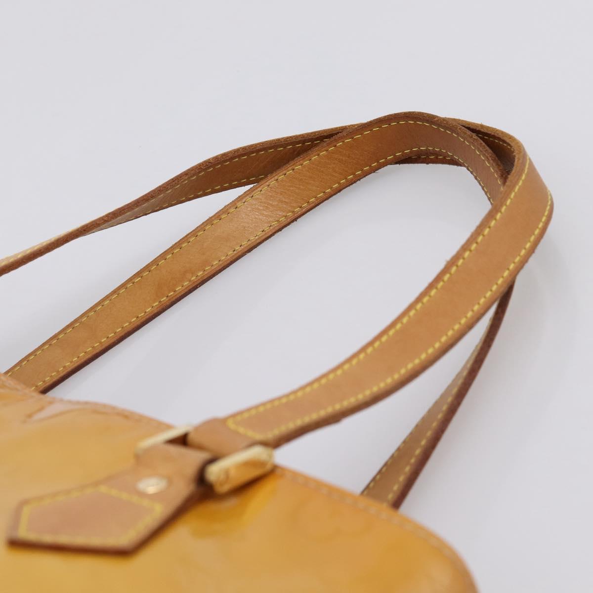 LOUIS VUITTON Monogram Vernis Houston Hand Bag Beige M91004 LV Auth ep15897