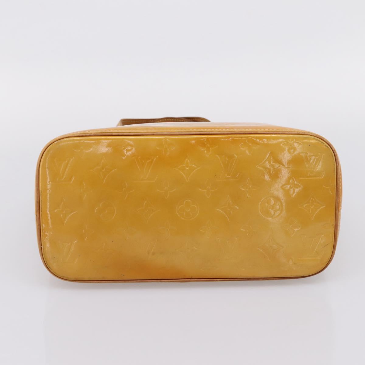 LOUIS VUITTON Monogram Vernis Houston Hand Bag Beige M91004 LV Auth ep15897