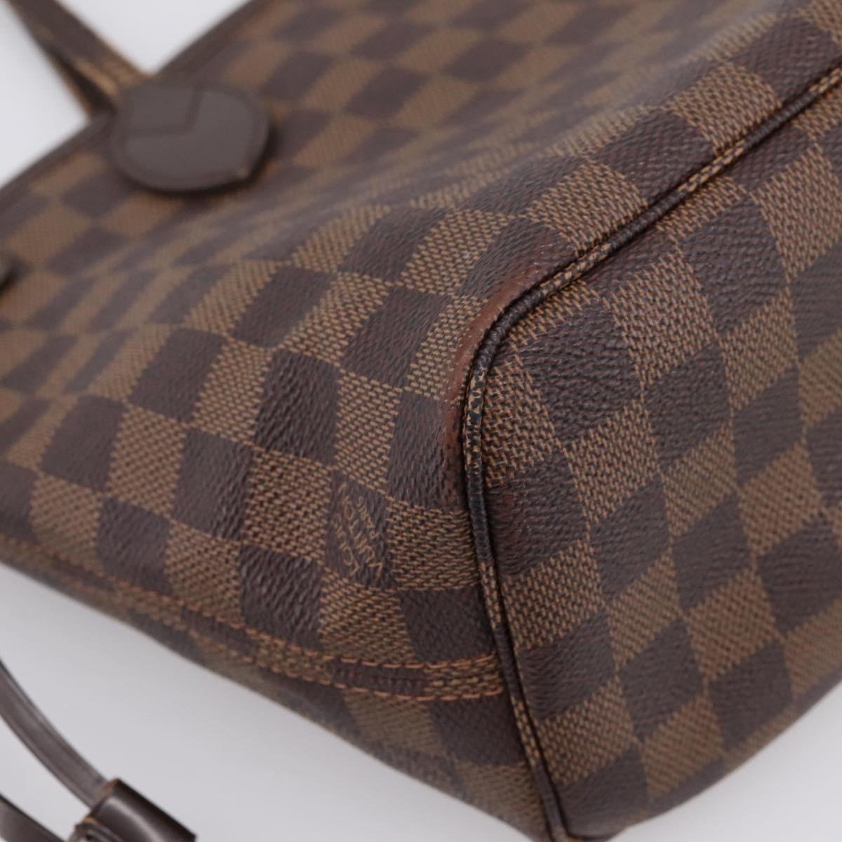 LOUIS VUITTON Damier Ebene Neverfull PM Tote Bag N51109 LV Auth ep15899