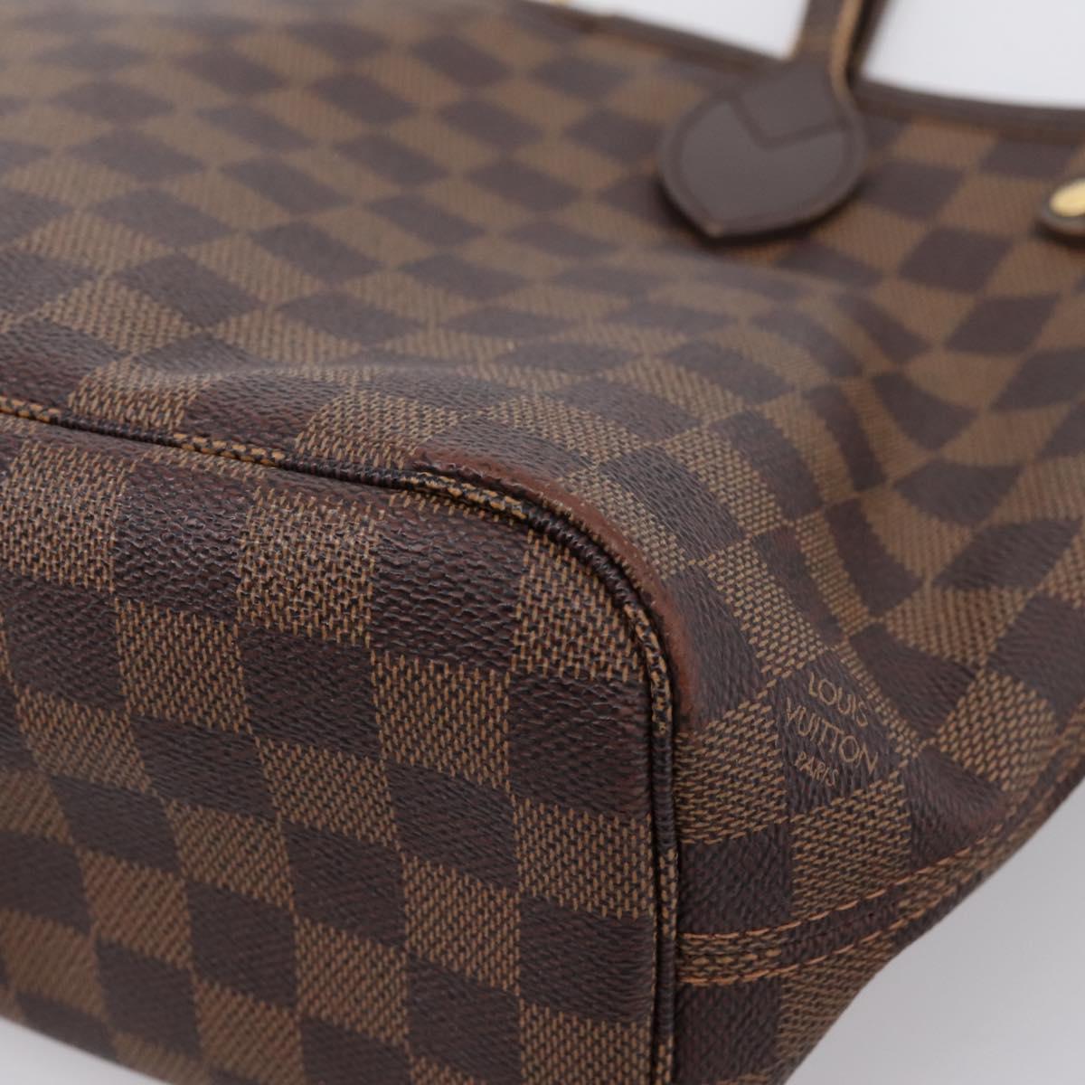 LOUIS VUITTON Damier Ebene Neverfull PM Tote Bag N51109 LV Auth ep15899