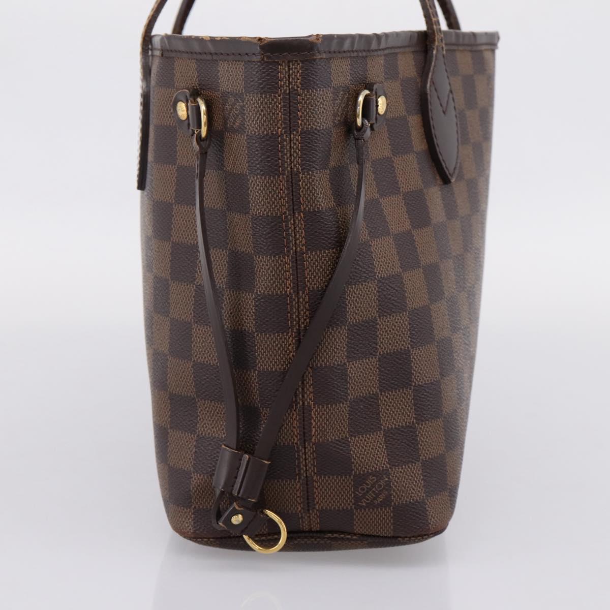 LOUIS VUITTON Damier Ebene Neverfull PM Tote Bag N51109 LV Auth ep15899