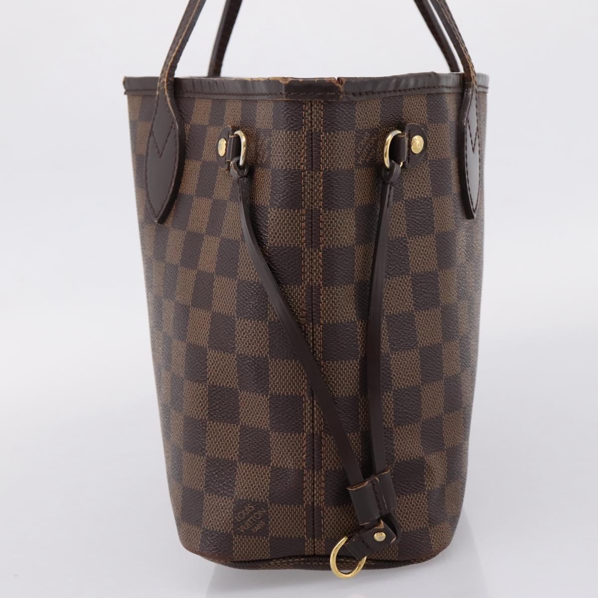 LOUIS VUITTON Damier Ebene Neverfull PM Tote Bag N51109 LV Auth ep15899
