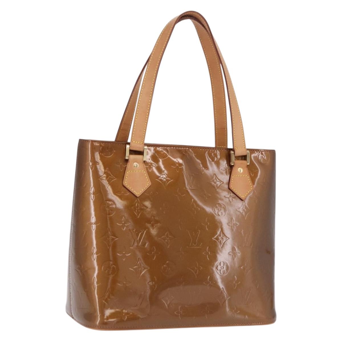 LOUIS VUITTON Monogram Vernis Houston Hand Bag Bronze M91122 LV Auth ep15901