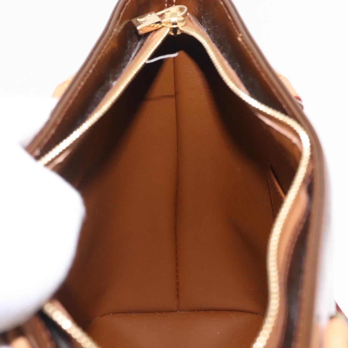 LOUIS VUITTON Monogram Vernis Houston Hand Bag Bronze M91122 LV Auth ep15901