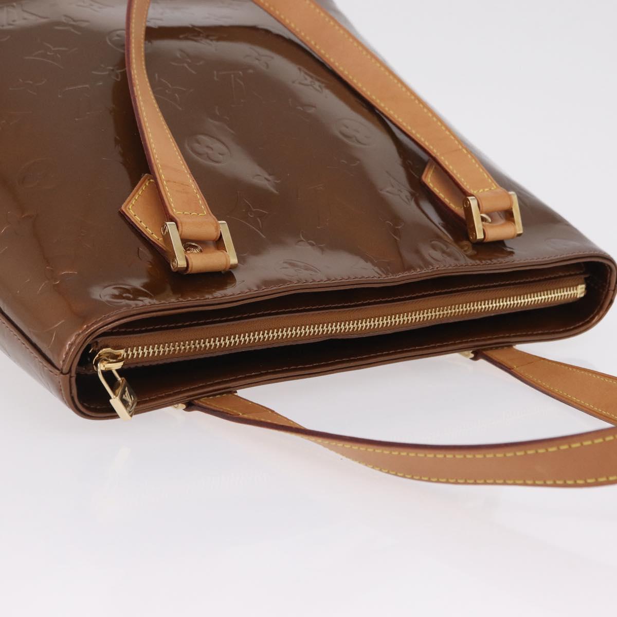 LOUIS VUITTON Monogram Vernis Houston Hand Bag Bronze M91122 LV Auth ep15901