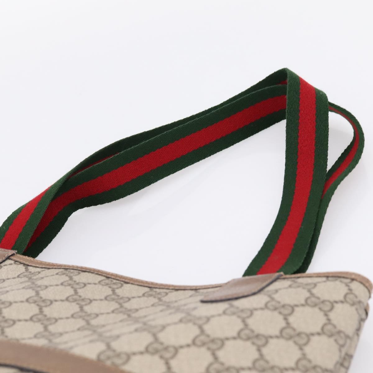 GUCCI GG Supreme Web Sherry Line Tote Bag Beige Gold 39 02003 Auth ep15903