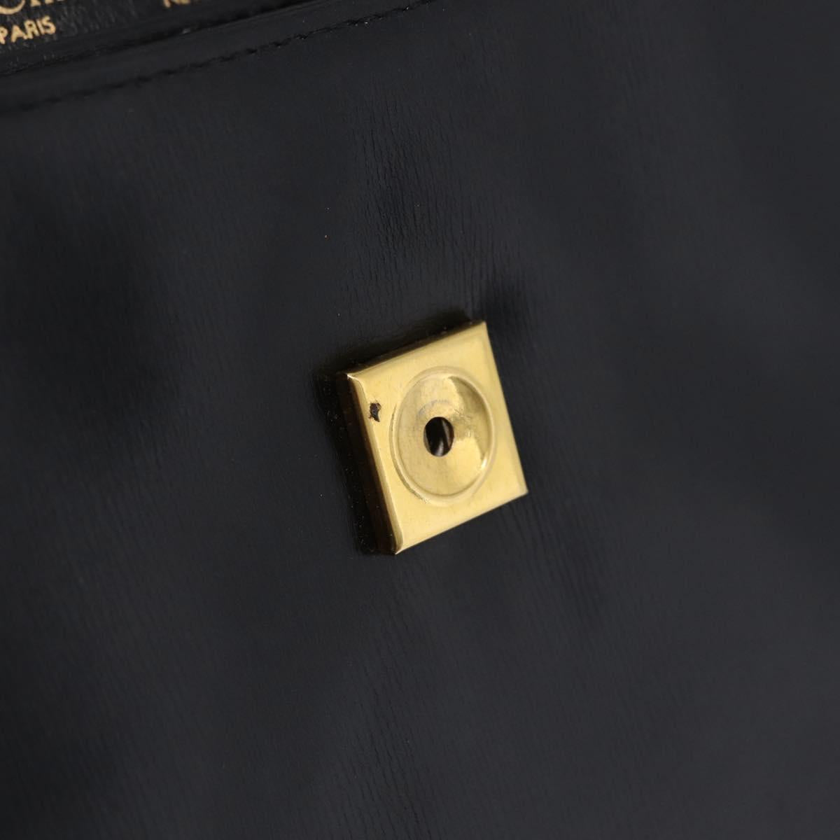 Christian Dior Shoulder Bag Leather Black Gold Auth ep15904