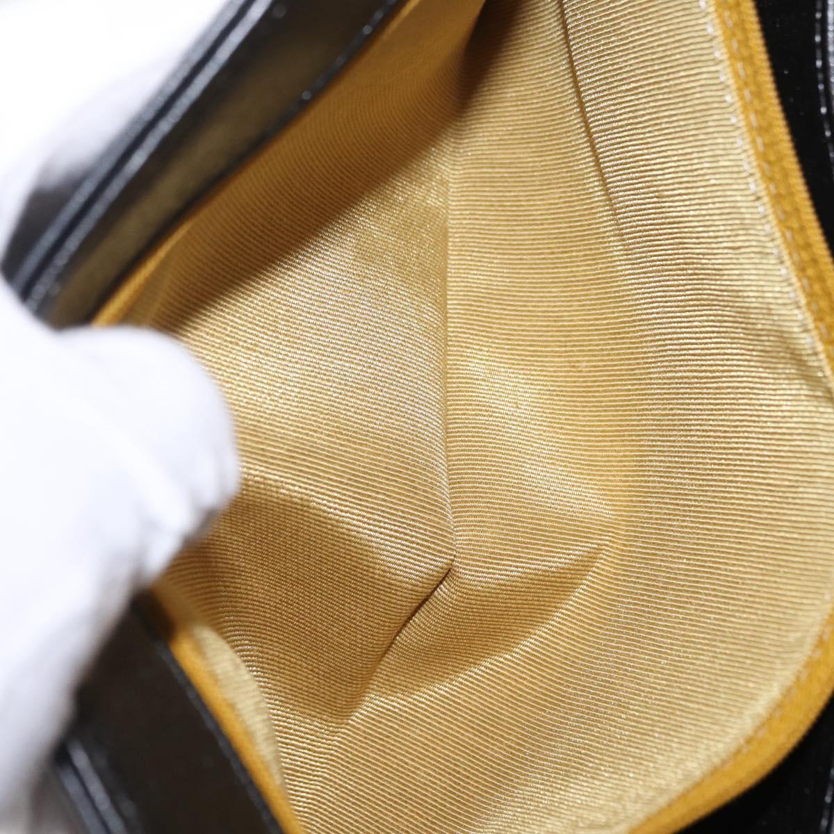 Christian Dior Shoulder Bag Leather Black Gold Auth ep15904