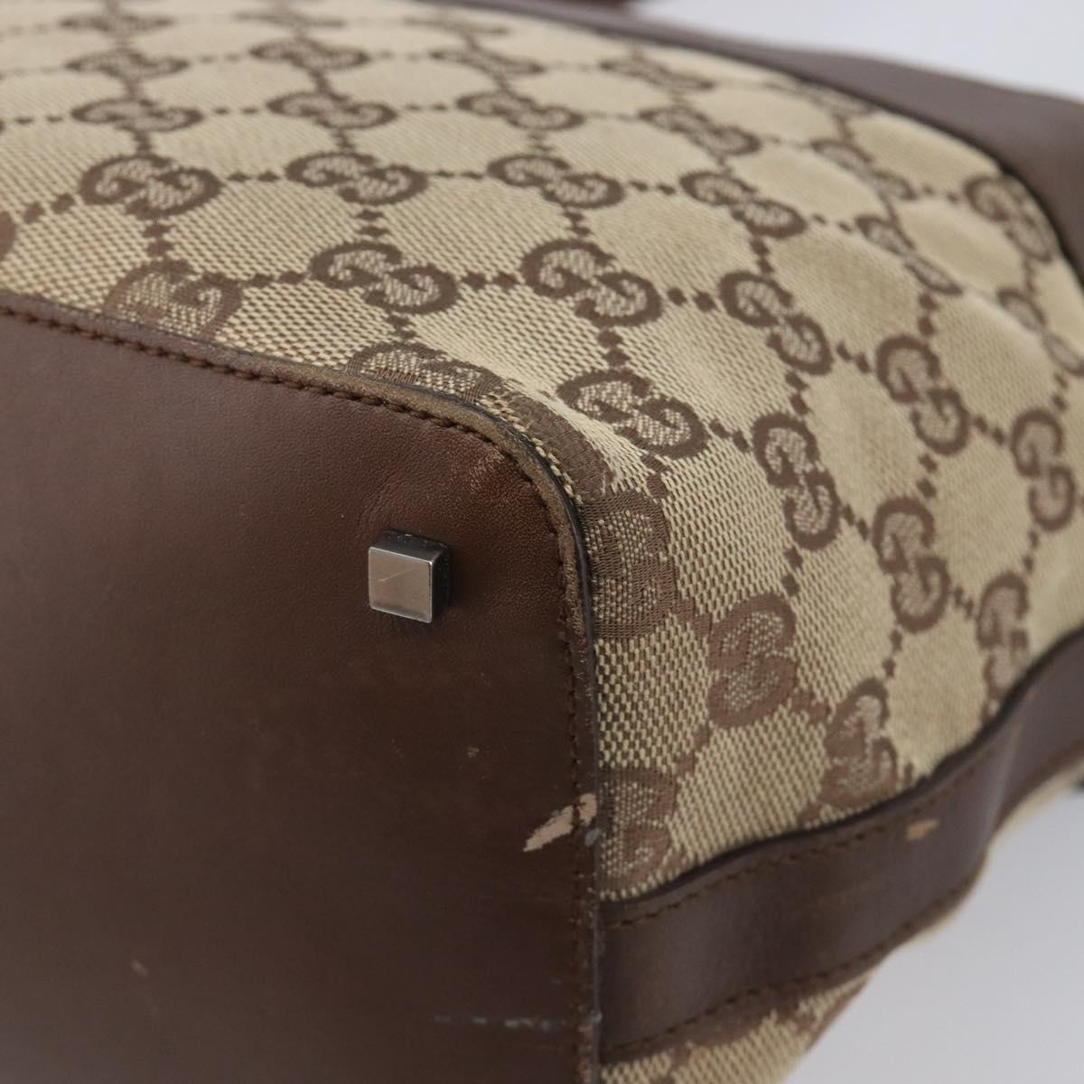 GUCCI GG Canvas Shoulder Bag Beige Silver 001 4299 Auth ep15906