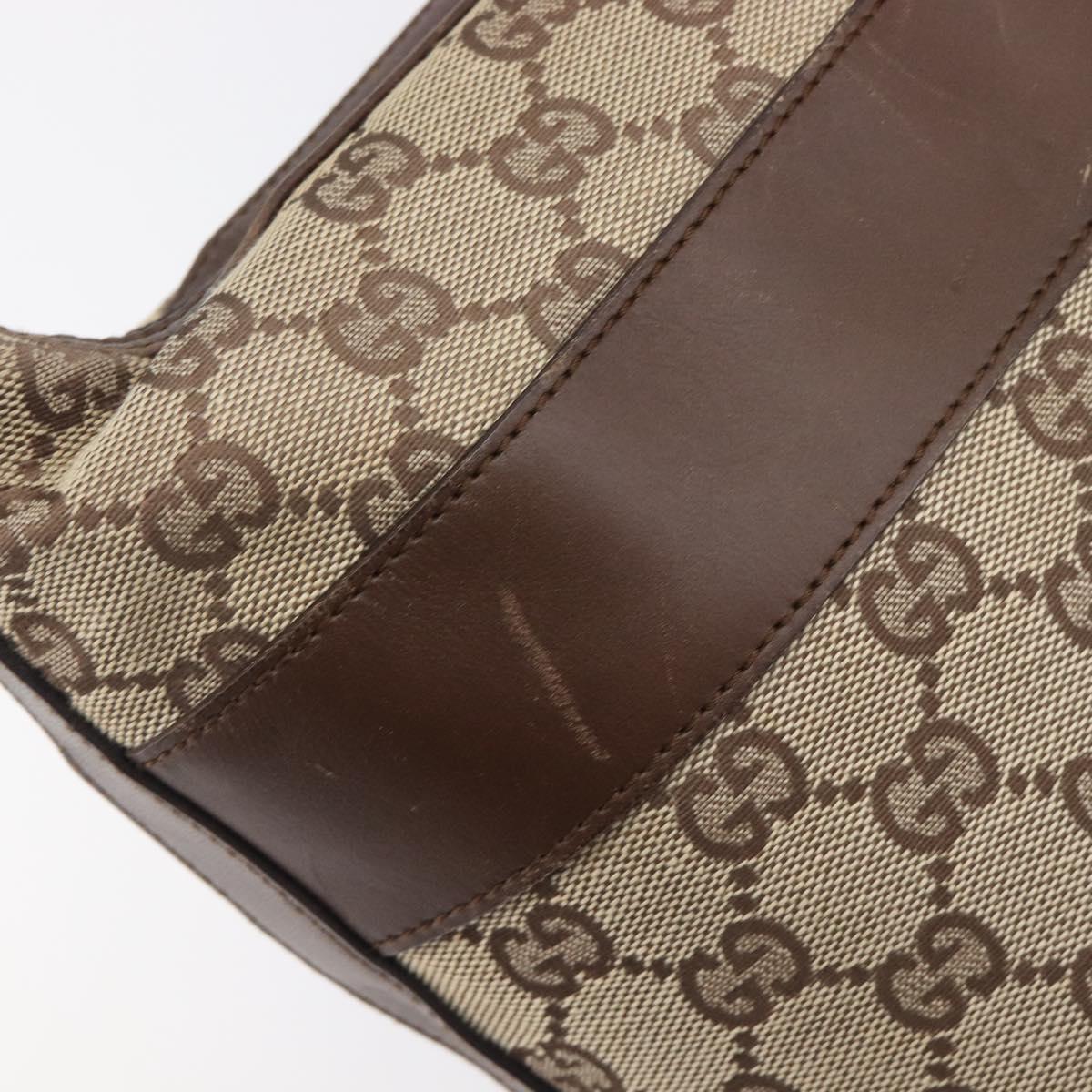 GUCCI GG Canvas Shoulder Bag Beige Silver 001 4299 Auth ep15906