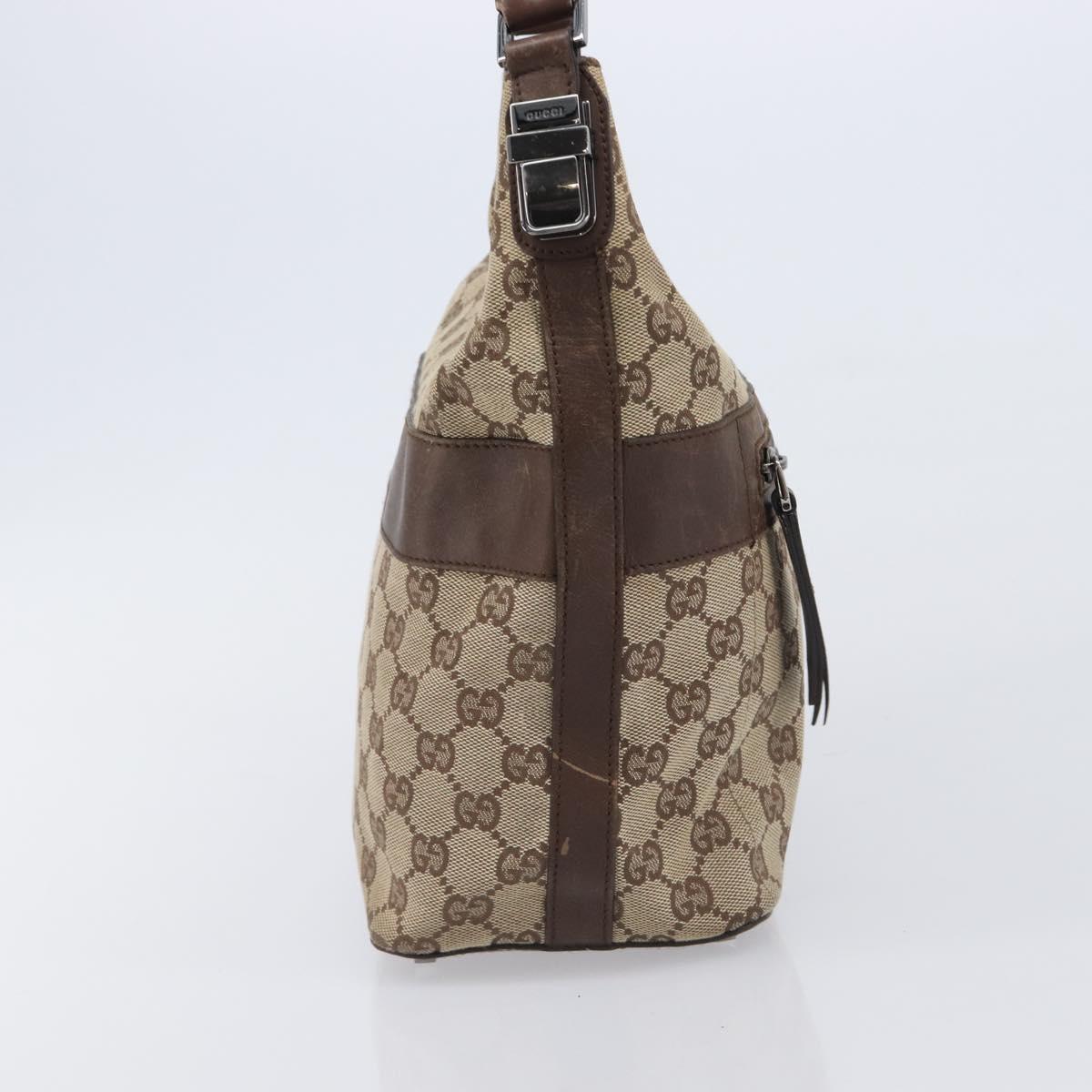 GUCCI GG Canvas Shoulder Bag Beige Silver 001 4299 Auth ep15906