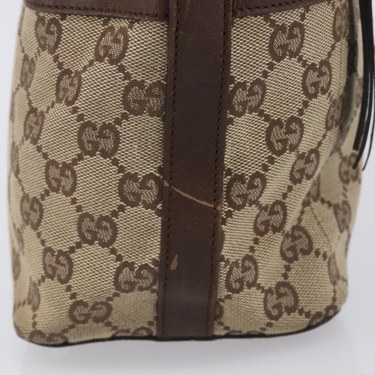 GUCCI GG Canvas Shoulder Bag Beige Silver 001 4299 Auth ep15906