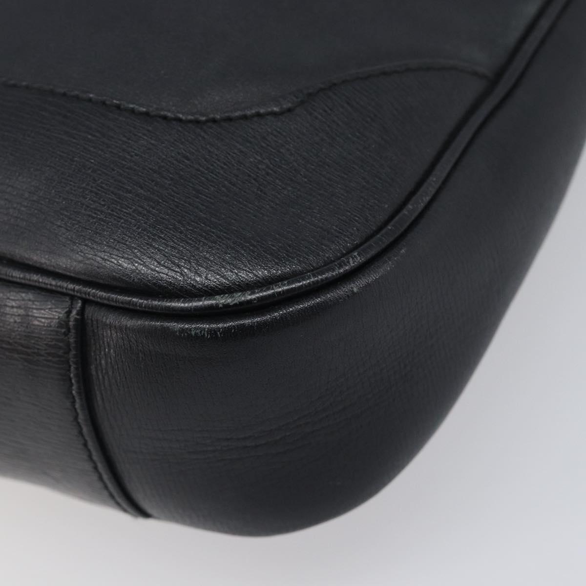 GUCCI Bamboo Hand Bag Leather Black Silver 001 4095 Auth ep15912