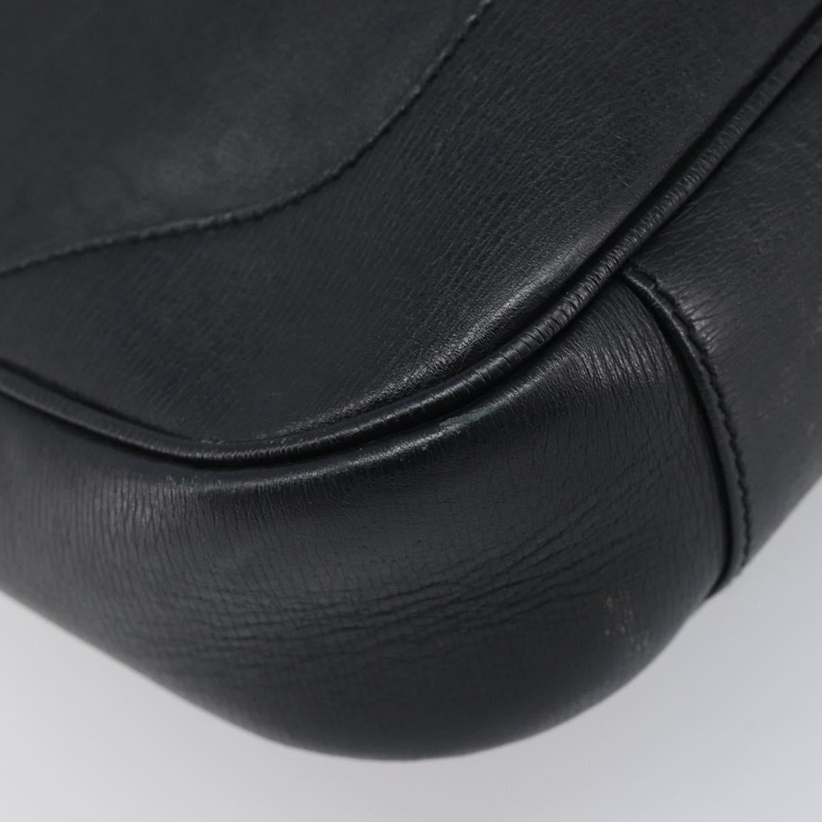 GUCCI Bamboo Hand Bag Leather Black Silver 001 4095 Auth ep15912