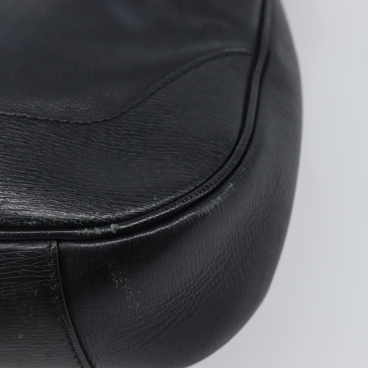 GUCCI Bamboo Hand Bag Leather Black Silver 001 4095 Auth ep15912