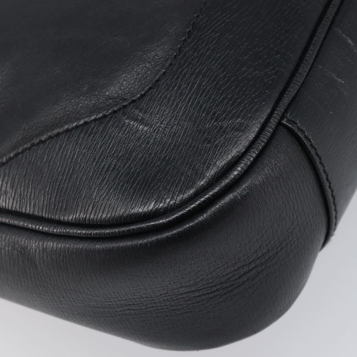 GUCCI Bamboo Hand Bag Leather Black Silver 001 4095 Auth ep15912